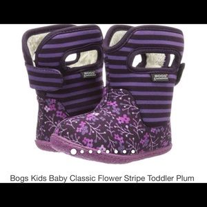Baby Bogs - Classic Flower Striped - Plum - Sz 8